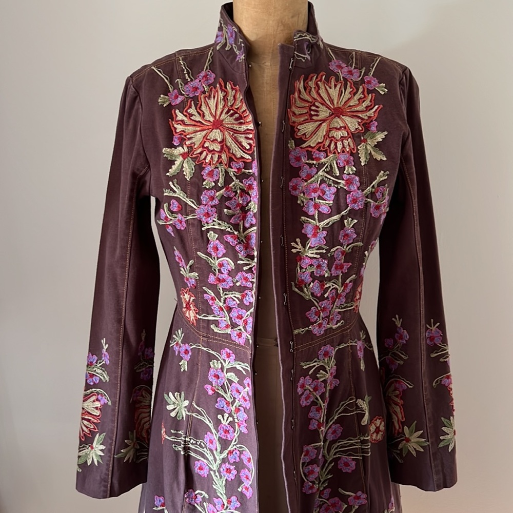 Vintage Embroidered Floral Duster Coat - Picture 7 of 16